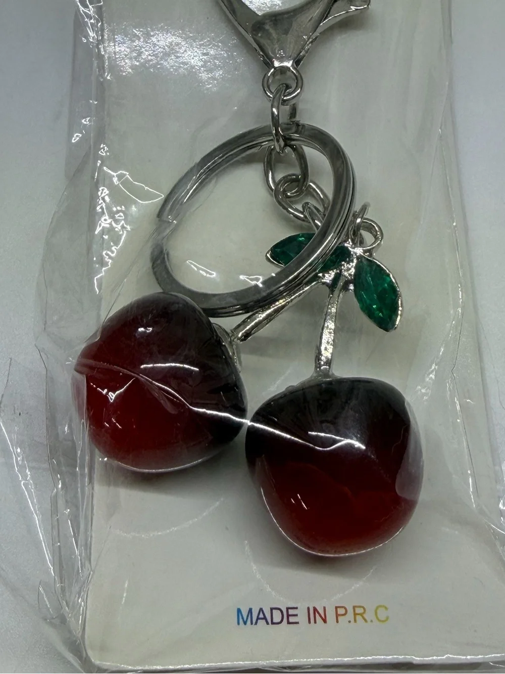 Red Cherry Keychain Bag Charm